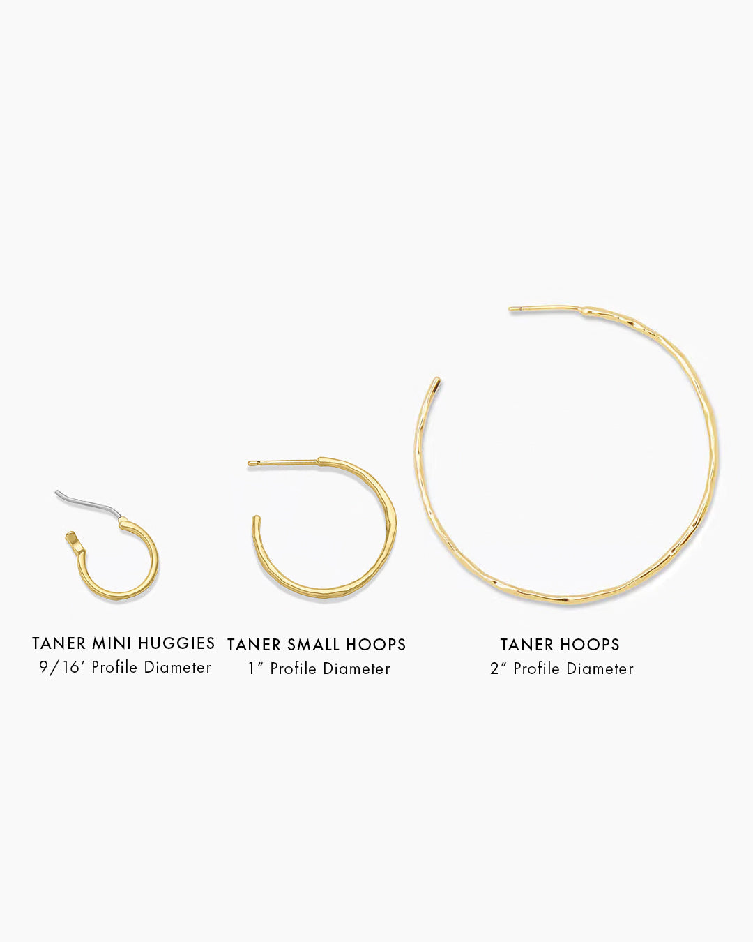 Taner Thin hoops, medium sized hoops || option::18K Gold Plated
