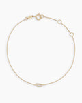 Diamond Pavé Alphabet Bracelet #D || option::14K Solid Gold, D