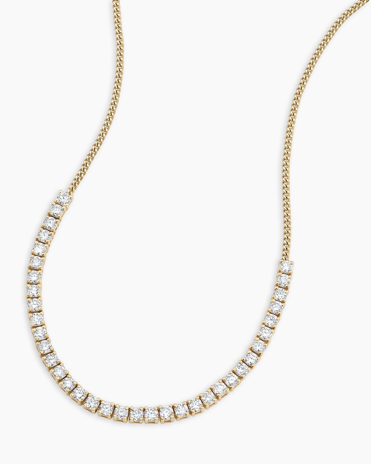 Diamond Melbourne Statement Row Necklace || option::14K Solid Gold