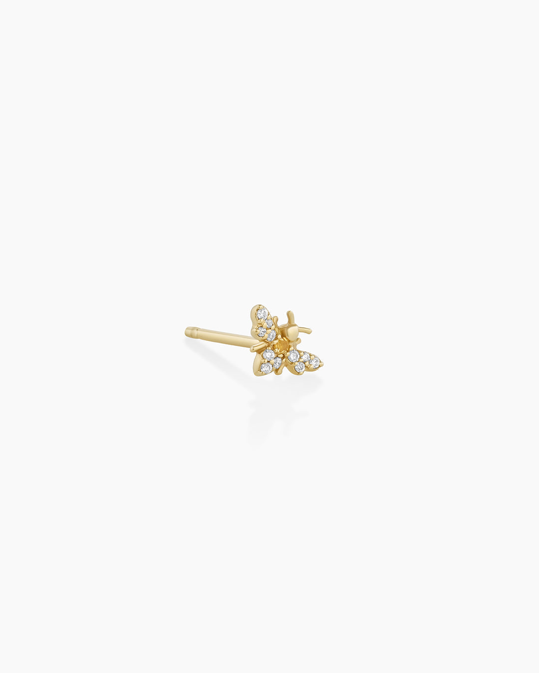 Diamond Bee Stud || option::14K Solid Gold