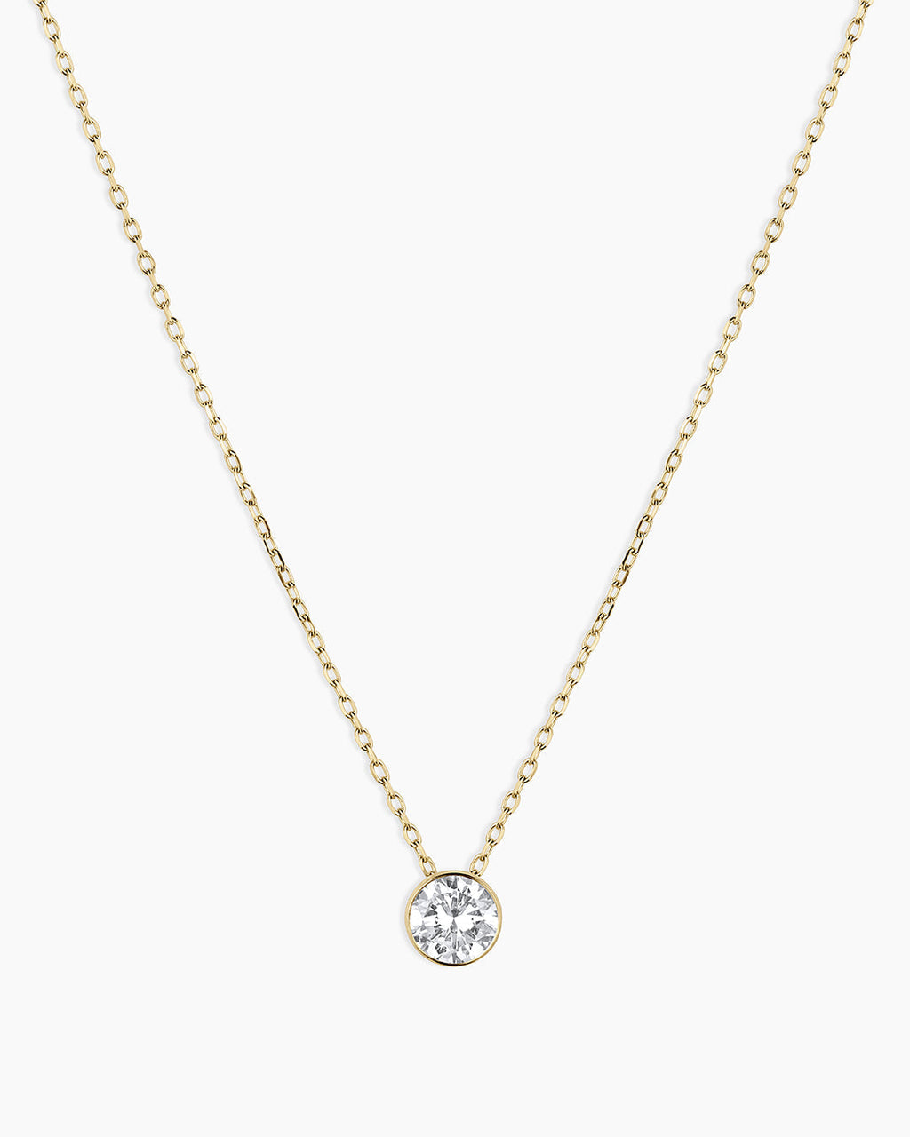 Lab Grown Diamond Halo Necklace || option::14K Solid Gold