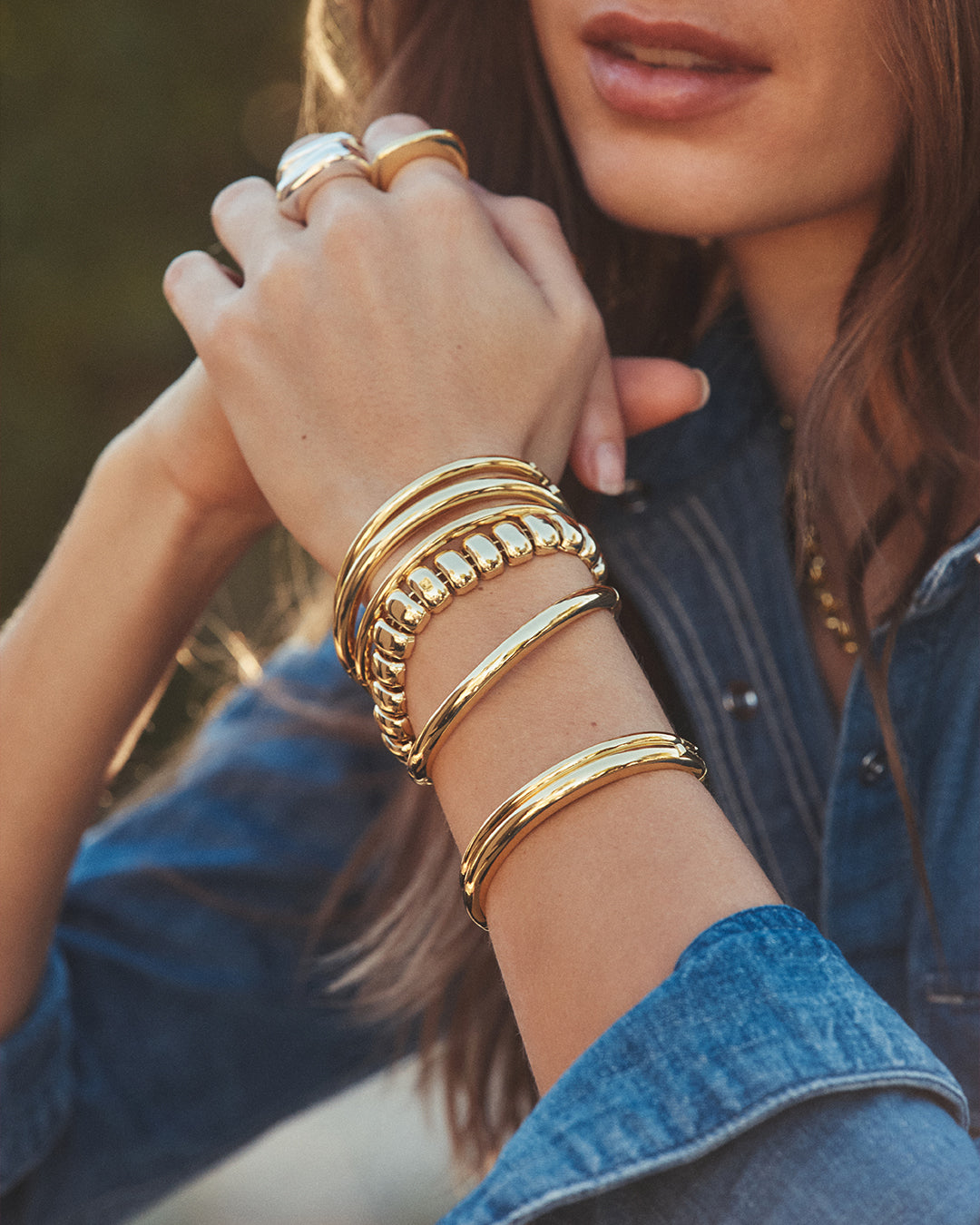 Paseo Cuff (6mm) || option::18K Gold Plated, 6mm