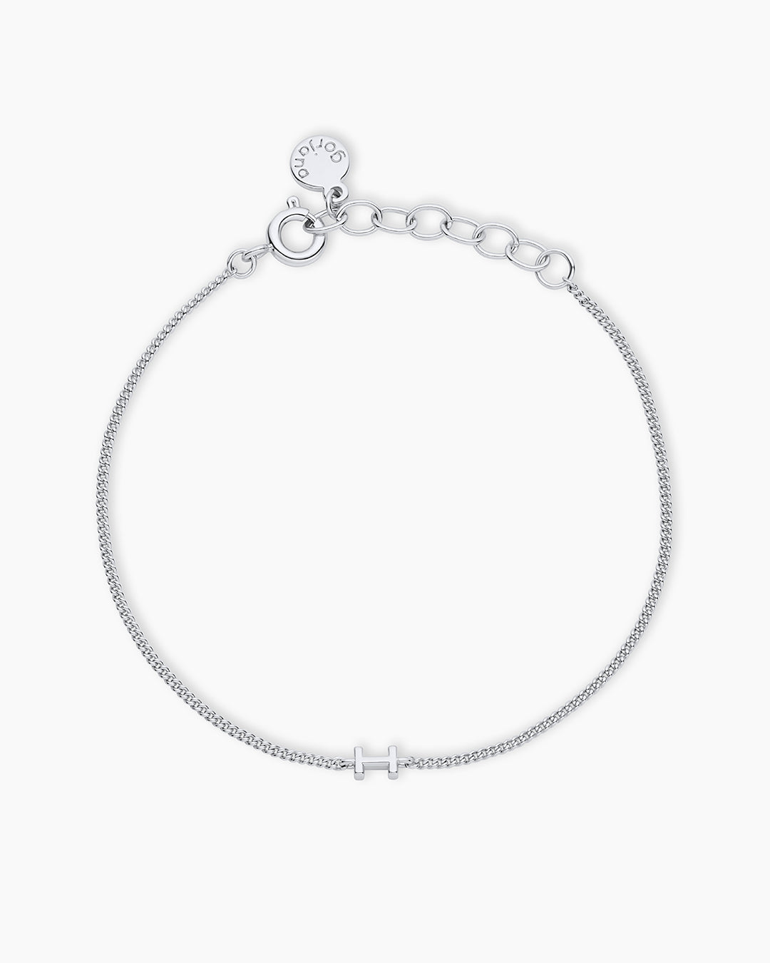 Wilder Mini Alphabet Bracelet || option:: Silver Plated, I