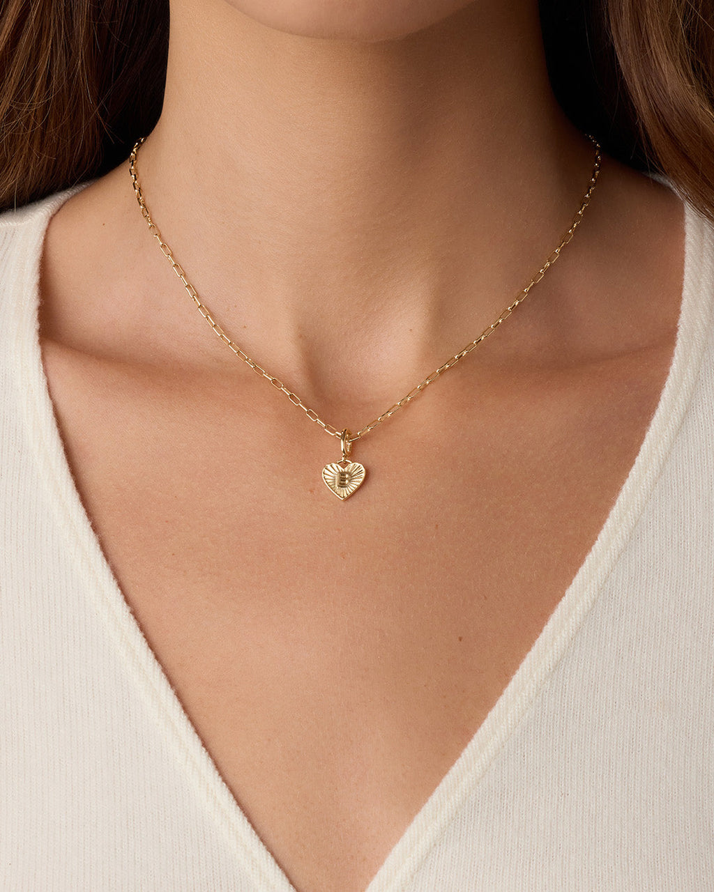 Vintage Heart Alphabet Parker Charm - B || option::18K Gold Plated, B