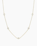 Classic Five Diamond Necklace || option::14K Solid Gold
