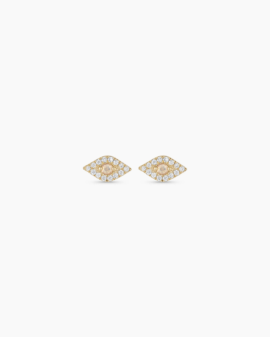 Diamond Evil Eye Studs || option::14K Solid Gold