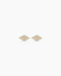 Diamond Evil Eye Studs || option::14K Solid Gold