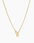 Heart Padlock Interlocking Necklace || option::18K Gold Plated
