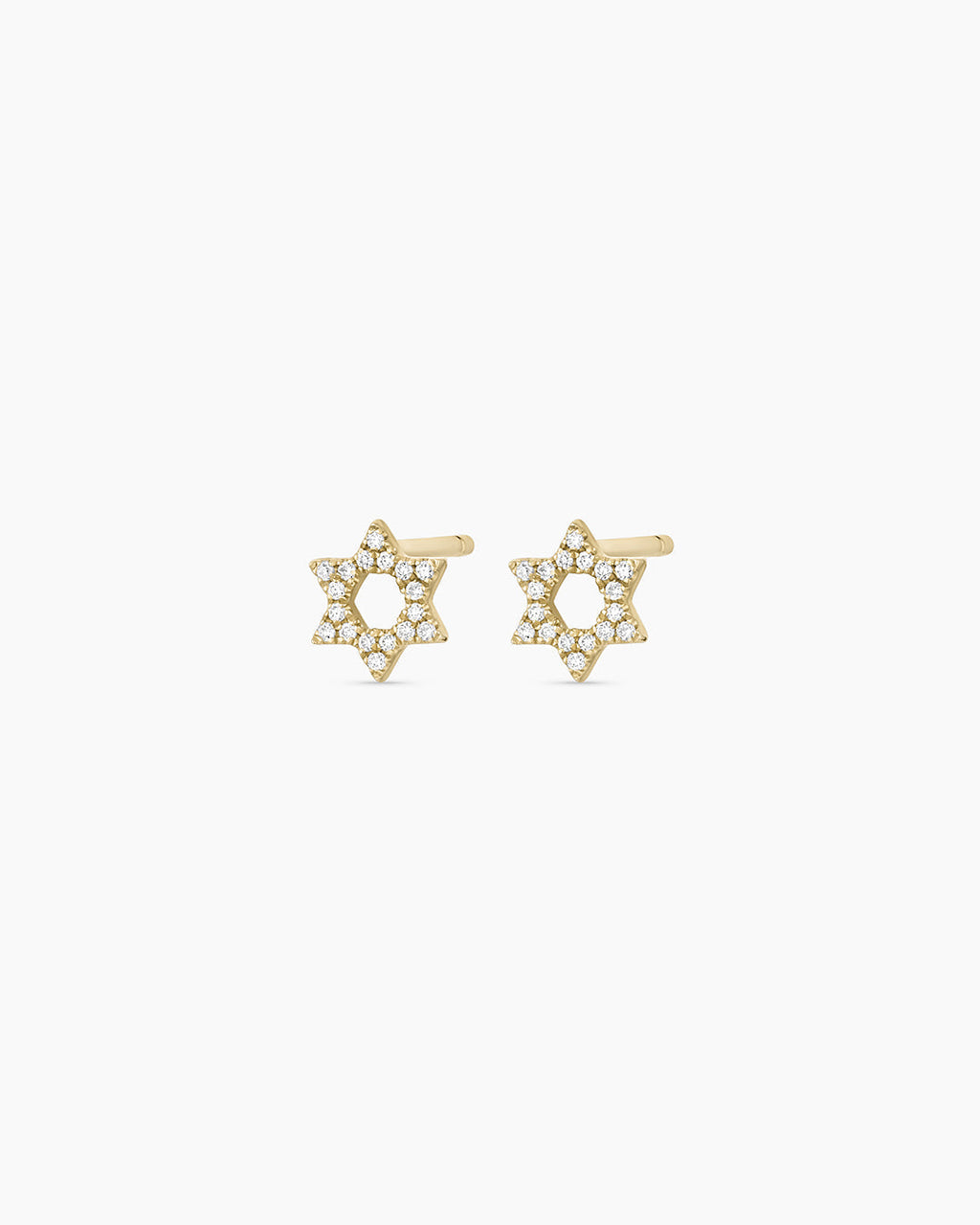 Diamond Star of David Studs || option::14K Solid Gold