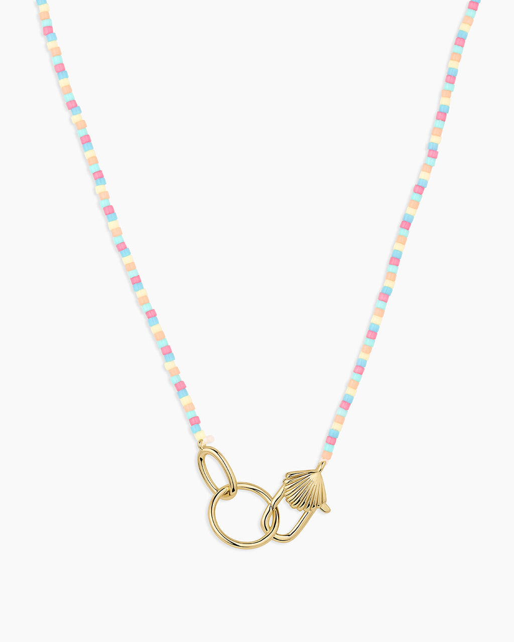 Scallop Padlock Beach Necklace || option::18K Gold Plated
