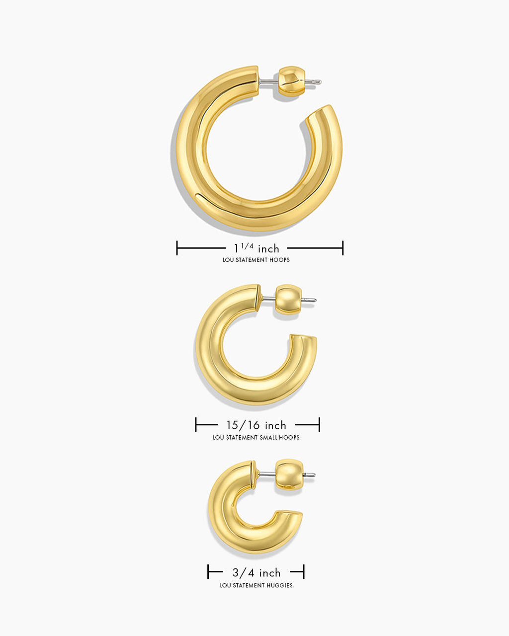 Lou Statement Huggies || option::18K Gold Plated