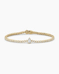 Lab Grown Diamond Pear Charm Tennis Bracelet || option::14K Solid Gold, 6 in.