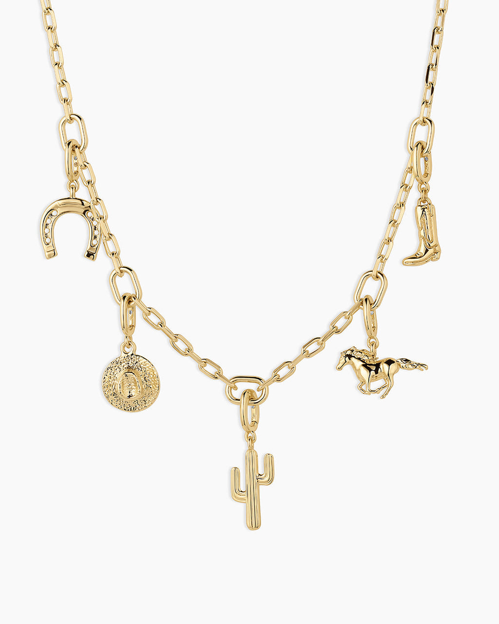 Western Parker Charm Necklace || option::18K Gold Plated