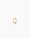 Diamond Pave 9 mm Huggie || option::14K Solid Gold, 9mm