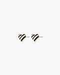 Campbell Enamel Heart Studs || option::18K Gold Plated, Black