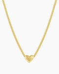 Lou Heart Charm Necklace || option::18K Gold Plated