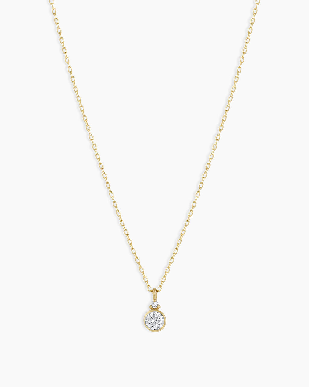 Diamond Birthstone Necklace || option::14K Solid Gold, Diamond - April