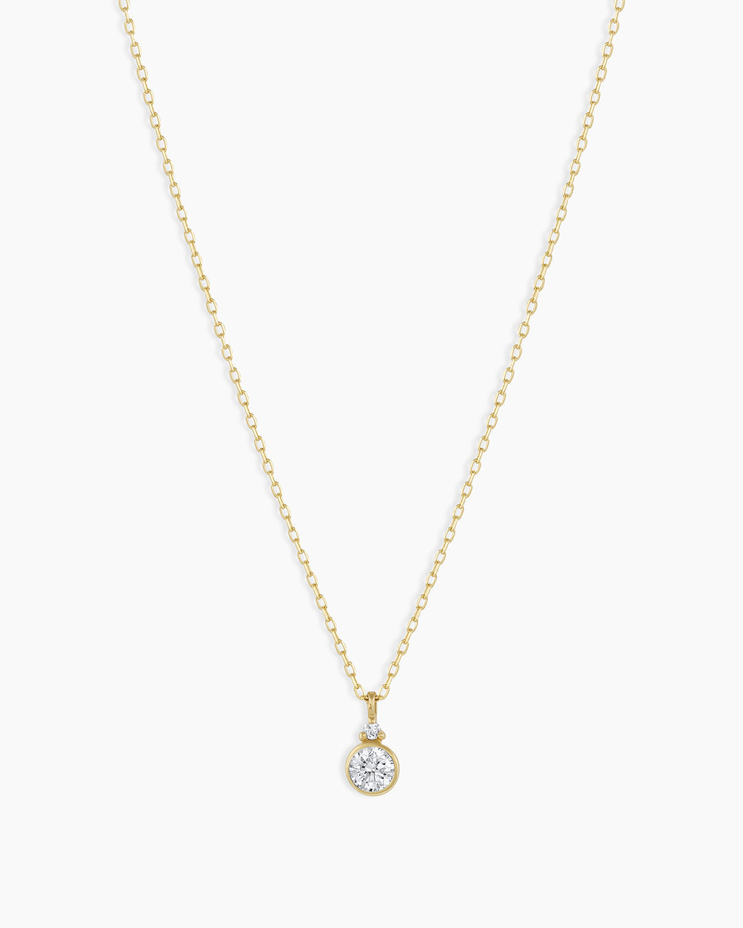 Diamond Birthstone Necklace || option::14K Solid Gold, Diamond - April