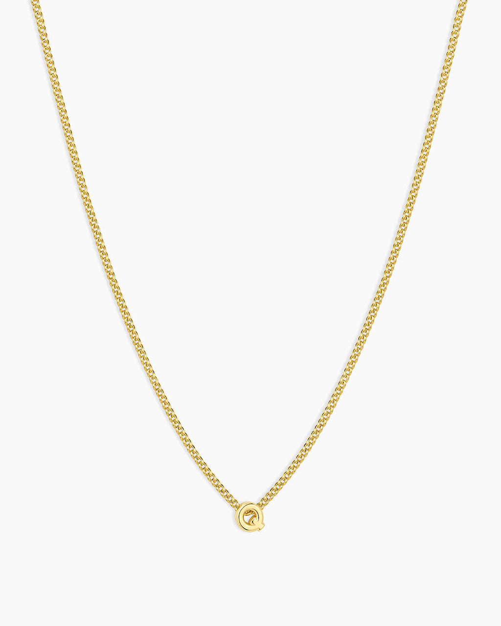 Wilder Mini Alphabet Necklace || option::18K Gold Plated, Q
