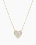 Diamond Pave Heart Necklace || option::14K Solid Gold