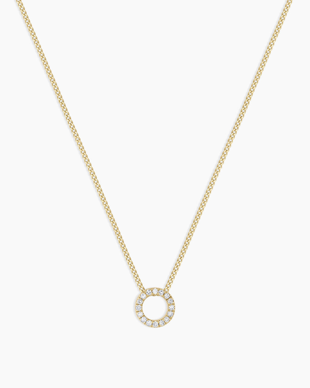 Diamond Alphabet Necklace || option::14K Solid Gold, O