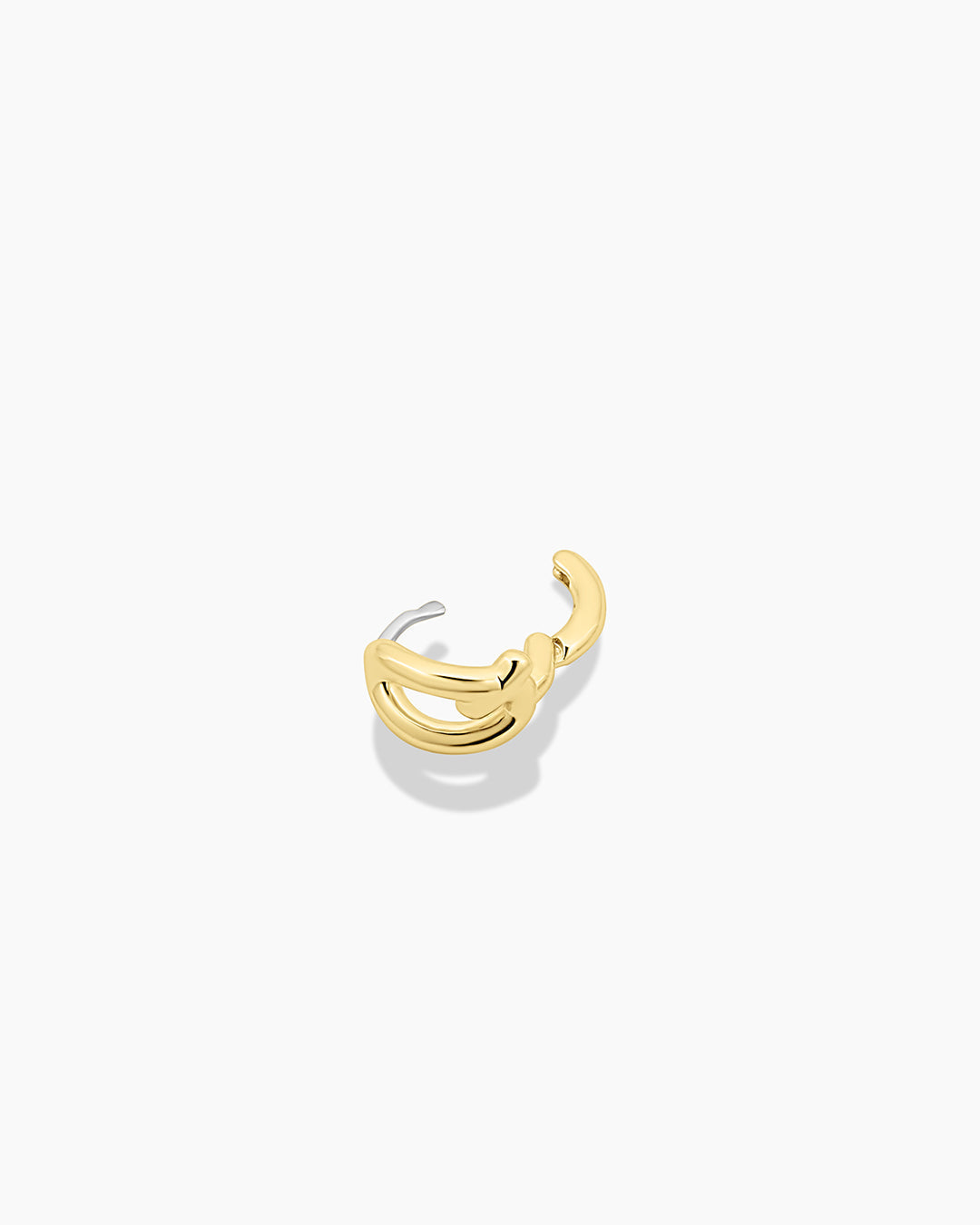 Alphabet Huggie || option::18K Gold Plated, Q