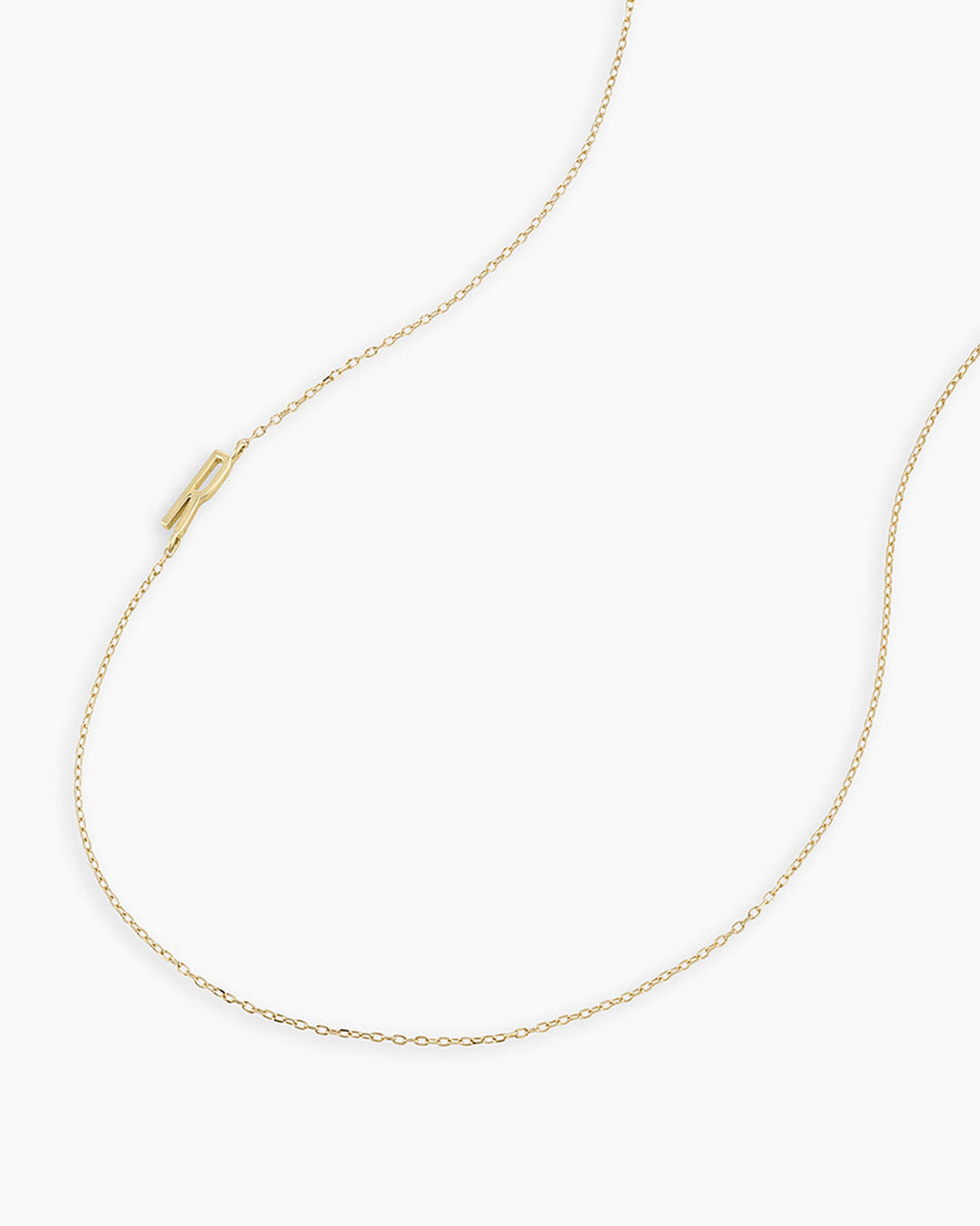 Alphabet Necklace || option::14K Solid Gold, R