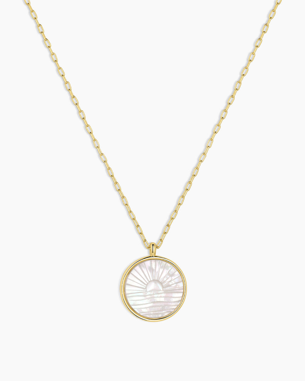Sunset Etched Necklace || option::18K Gold Plated