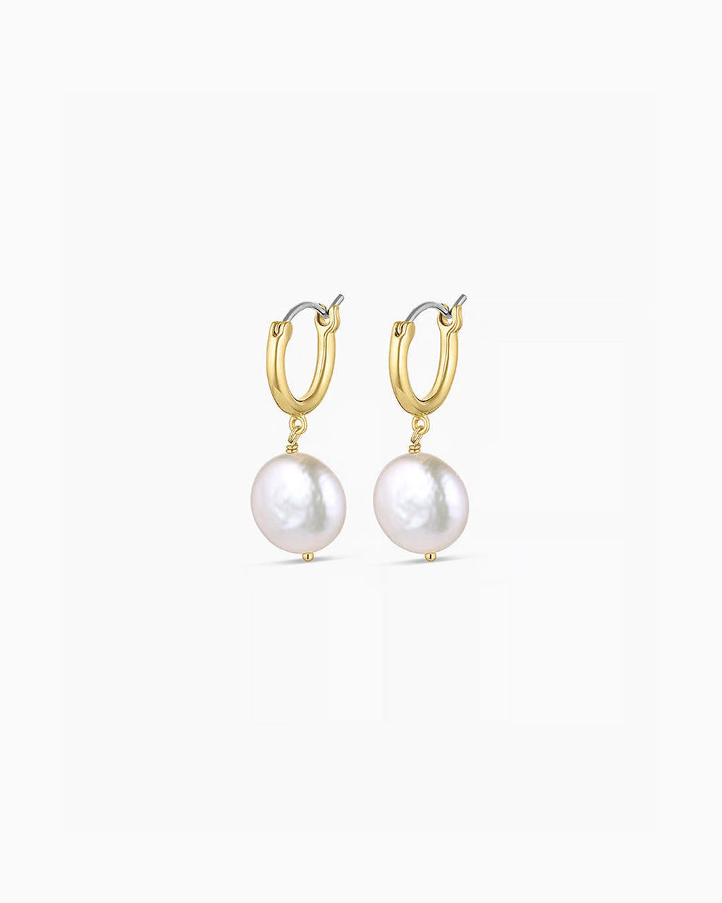 Reese Pearl Huggies || option::18K Gold Plated