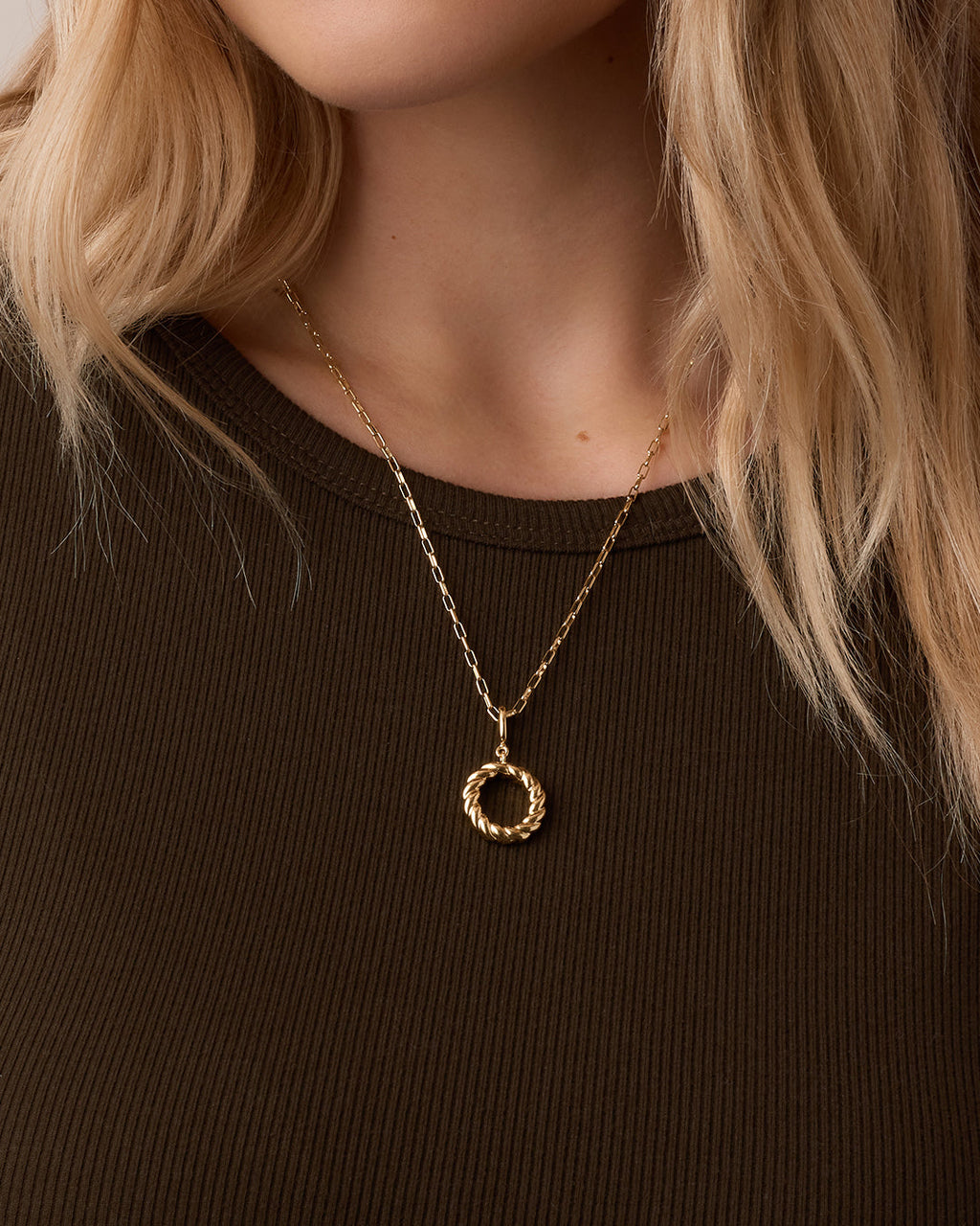 Crew Alphabet Statement Charm Necklace || option::18K Gold Plated, O