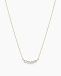 Lab Grown Diamond Halo Cluster Necklace || option::14K Solid Gold