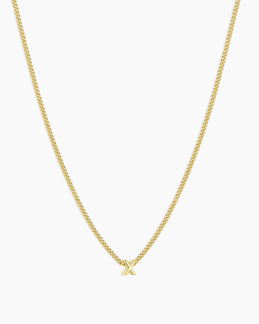 Wilder Mini Alphabet Necklace || option::18K Gold Plated, X