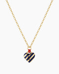 Campbell Enamel Heart Pendant Necklace || option::18K Gold Plated, Blue