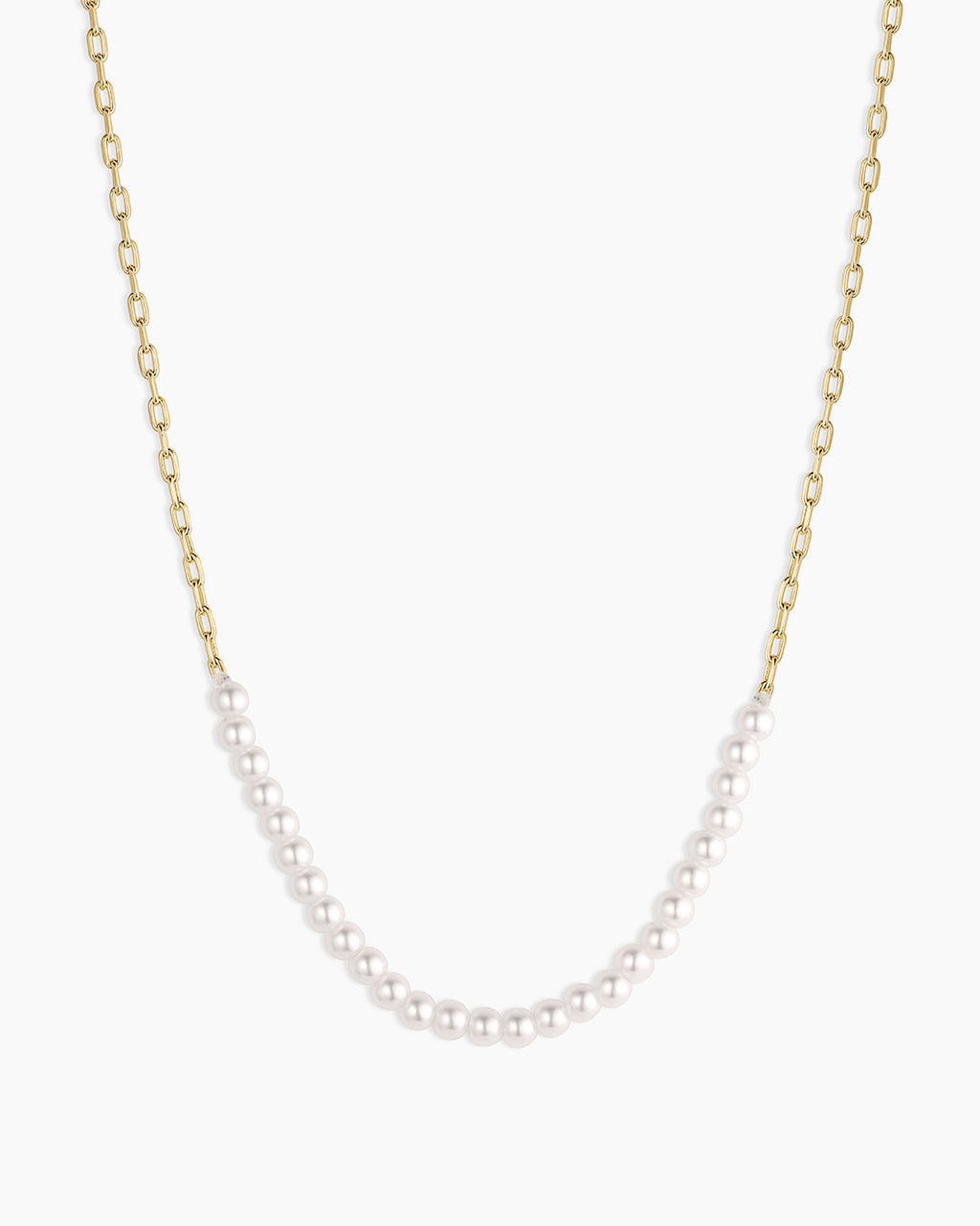 Finley Pearl Row Necklace || option::18K Gold Plated