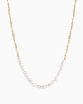 Finley Pearl Row Necklace || option::18K Gold Plated