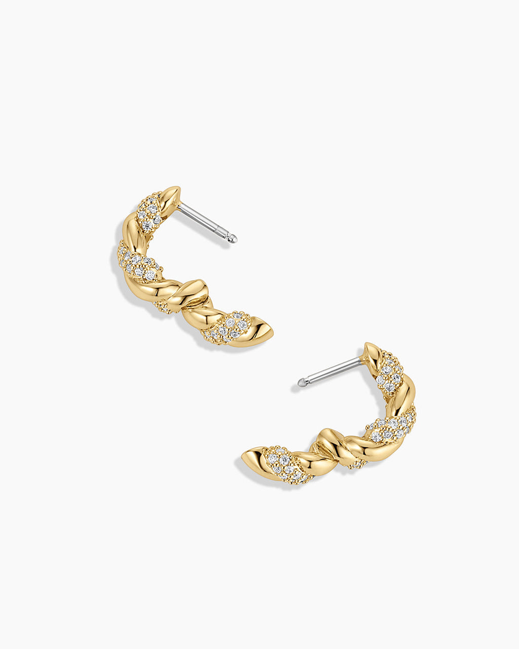 Crew Shimmer Huggies || option::18K Gold Plated