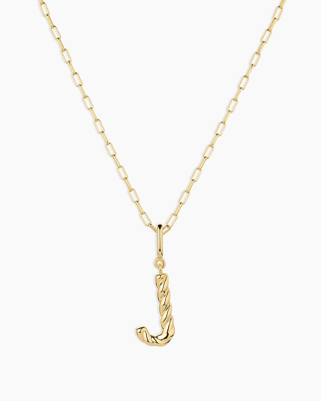 Crew Alphabet Statement Charm Necklace || option::18K Gold Plated, J