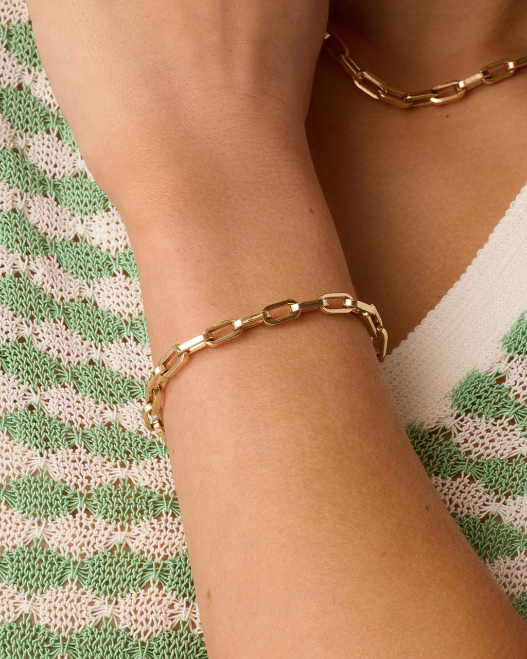 14K Gold Parker Luxe Bracelet || option::14K Solid Gold, 6 7/8 in.