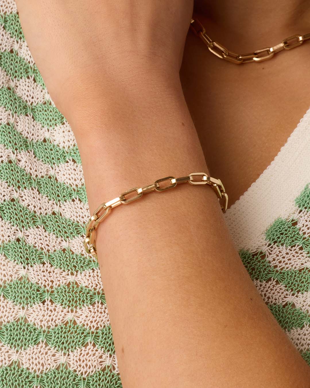 14K Gold Parker Luxe Bracelet || option::14K Solid Gold, 6 7/8 in.