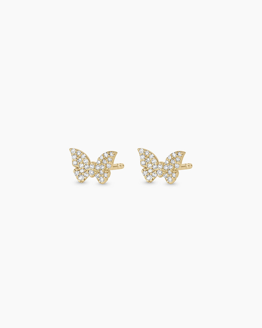 Diamond Butterfly Studs || option::14K Solid Gold