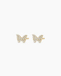 Diamond Butterfly Studs || option::14K Solid Gold