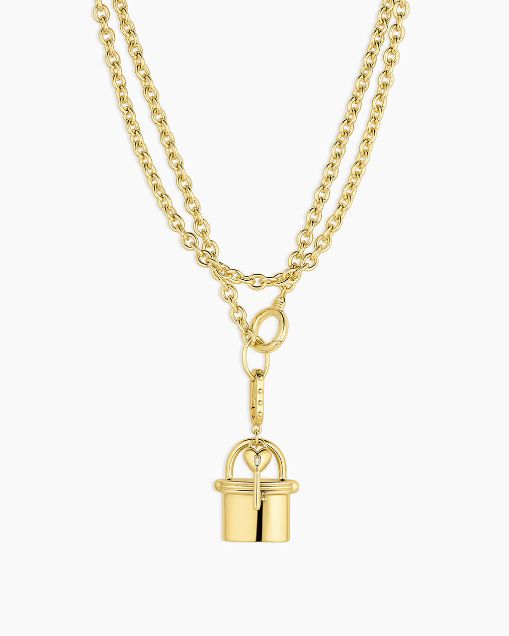 Avery Love Lock Necklace || option::18K Gold Plated
