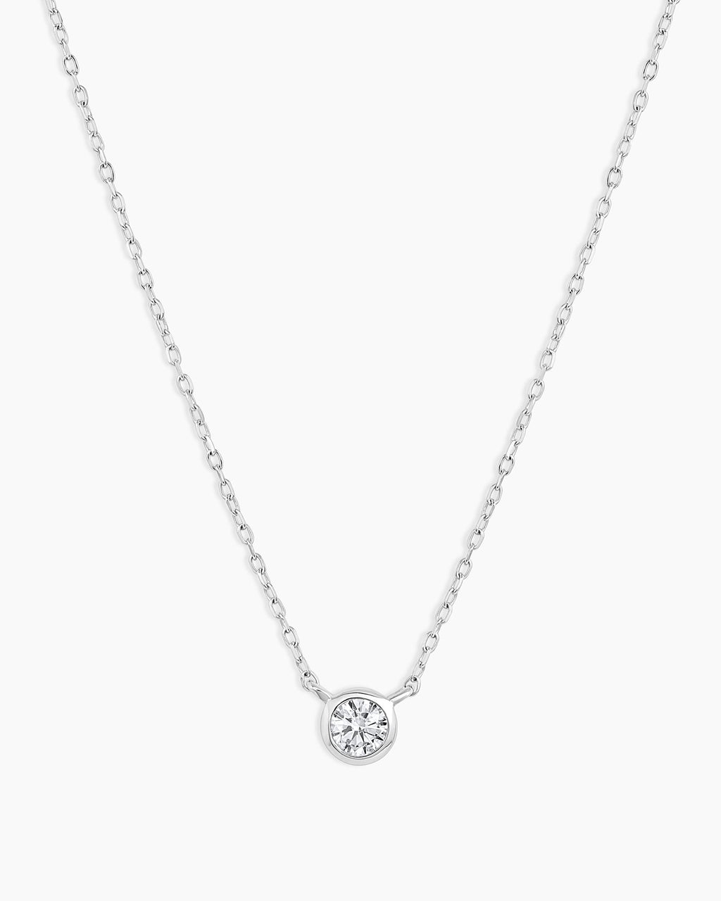 Classic Diamond Necklace || option::14K Solid White Gold