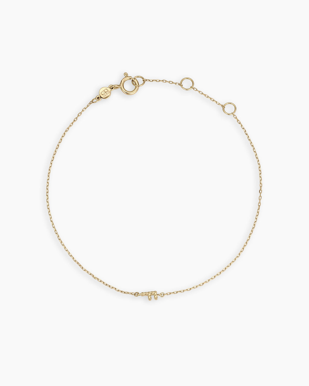 14k Gold Crew Alphabet Bracelet || option::14K Solid Gold, F