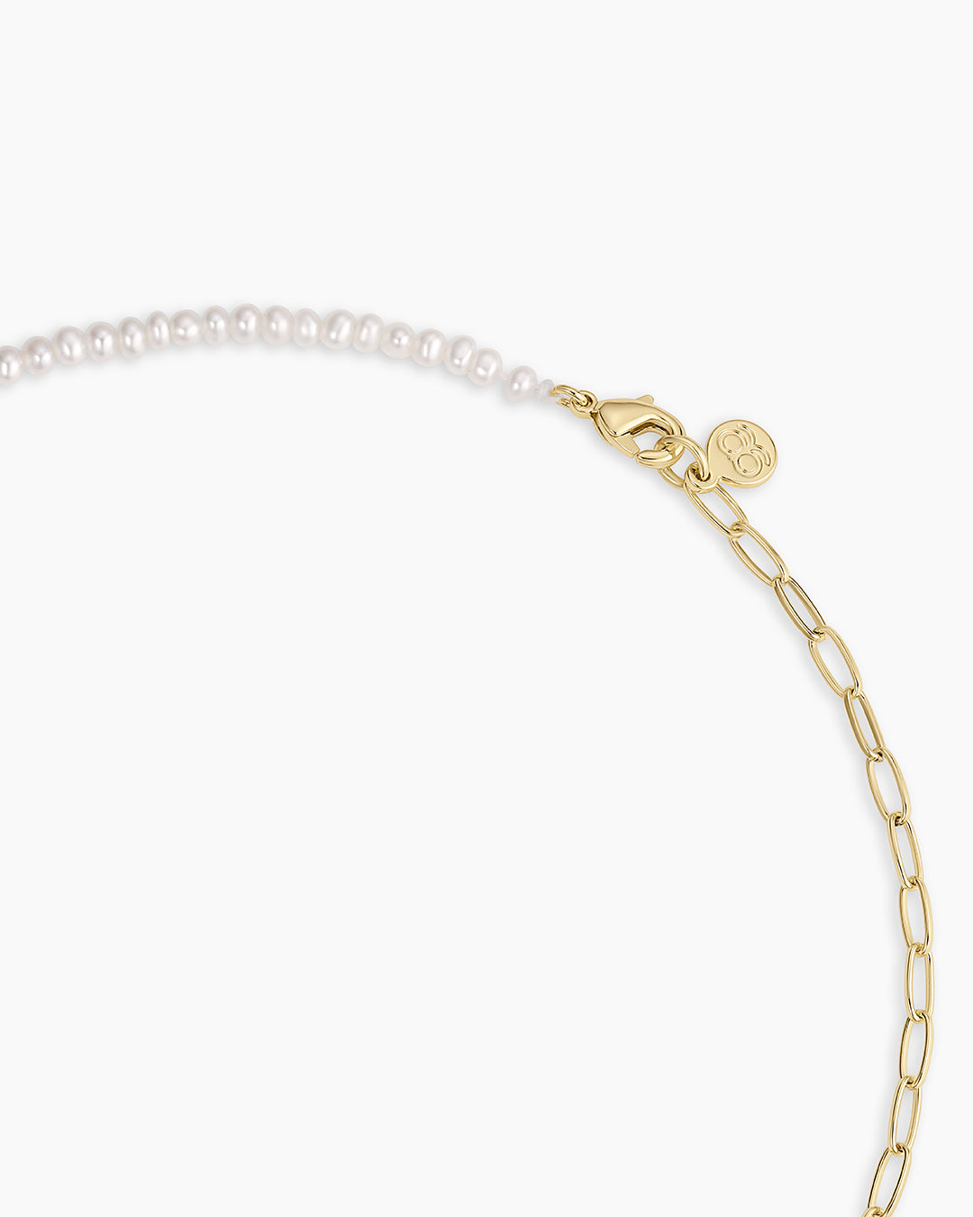 Lou Pearl Alphabet Necklace || option::18K Gold Plated, T