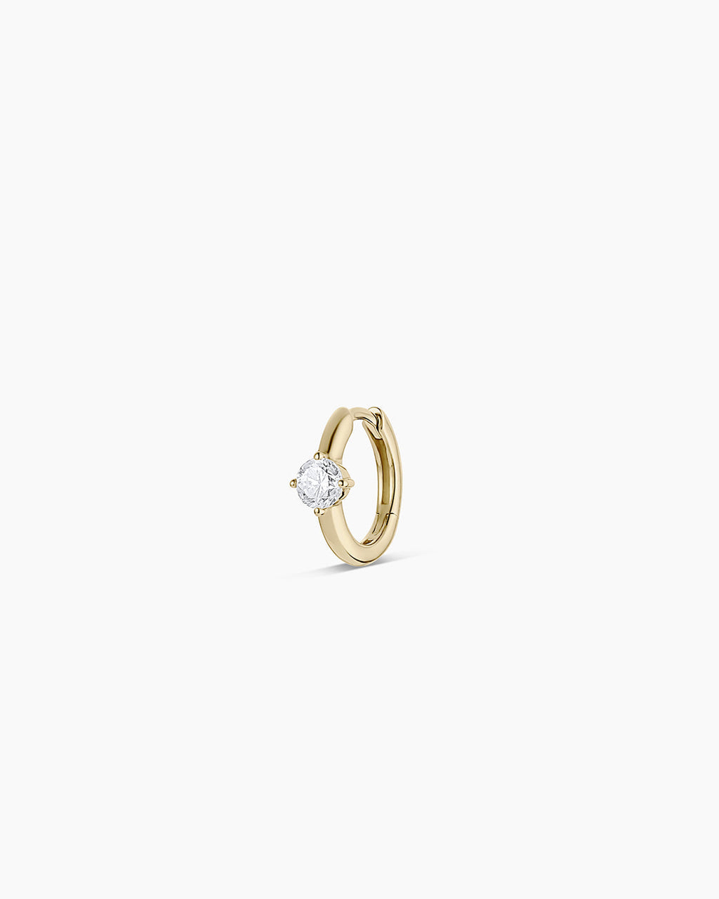 Lab Grown Diamond Solitaire Single Huggie || option::14K Solid Gold