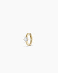 Lab Grown Diamond Solitaire Single Huggie || option::14K Solid Gold