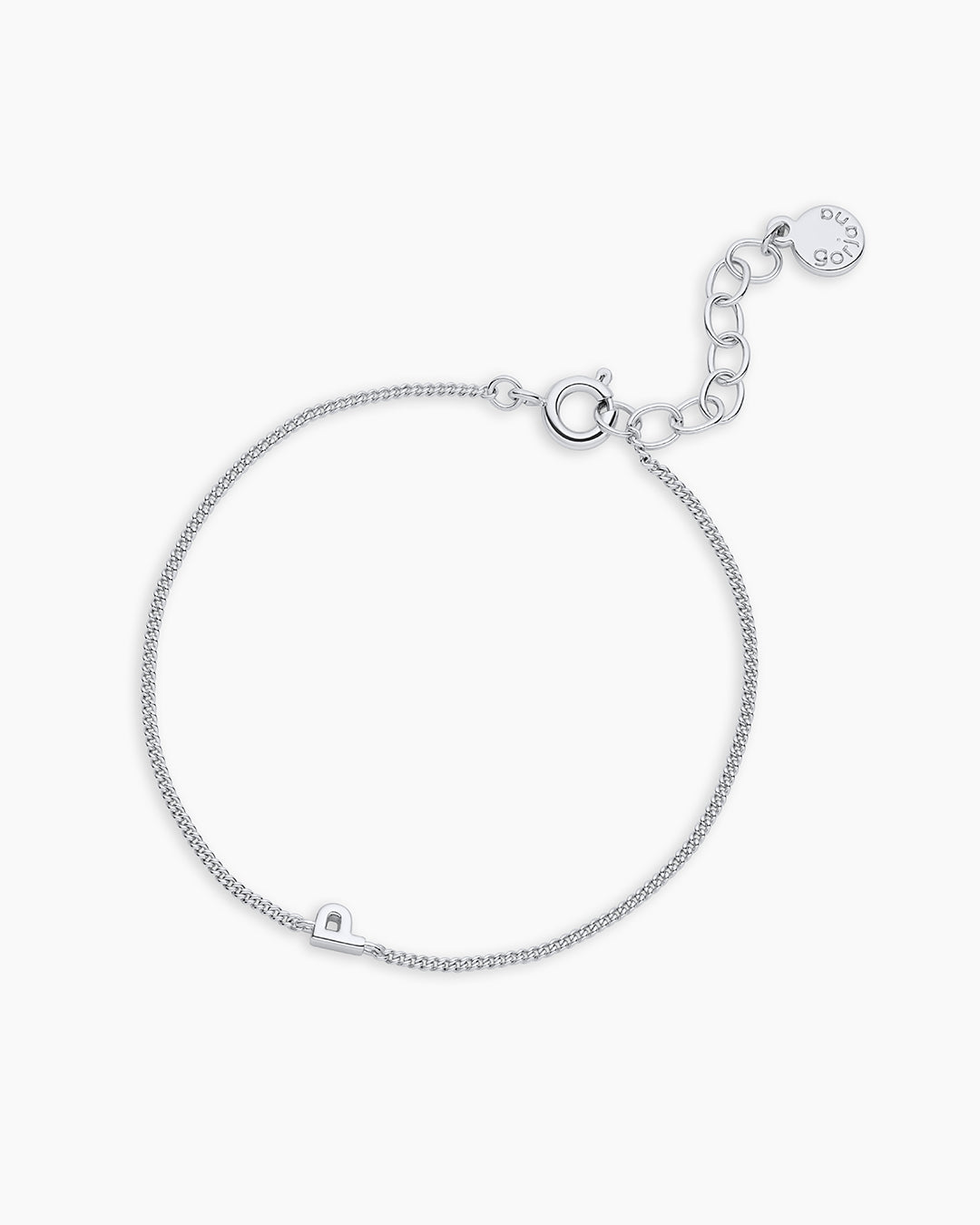 Wilder Mini Alphabet Bracelet || option:: Silver Plated, P