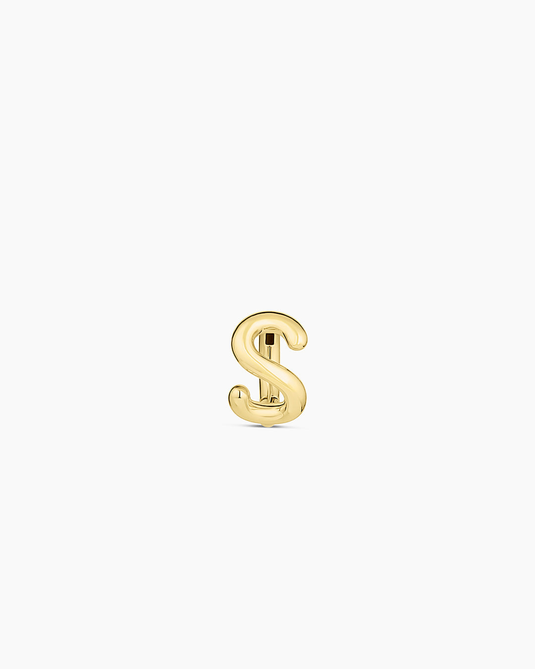 Alphabet Huggie || option::18K Gold Plated, S