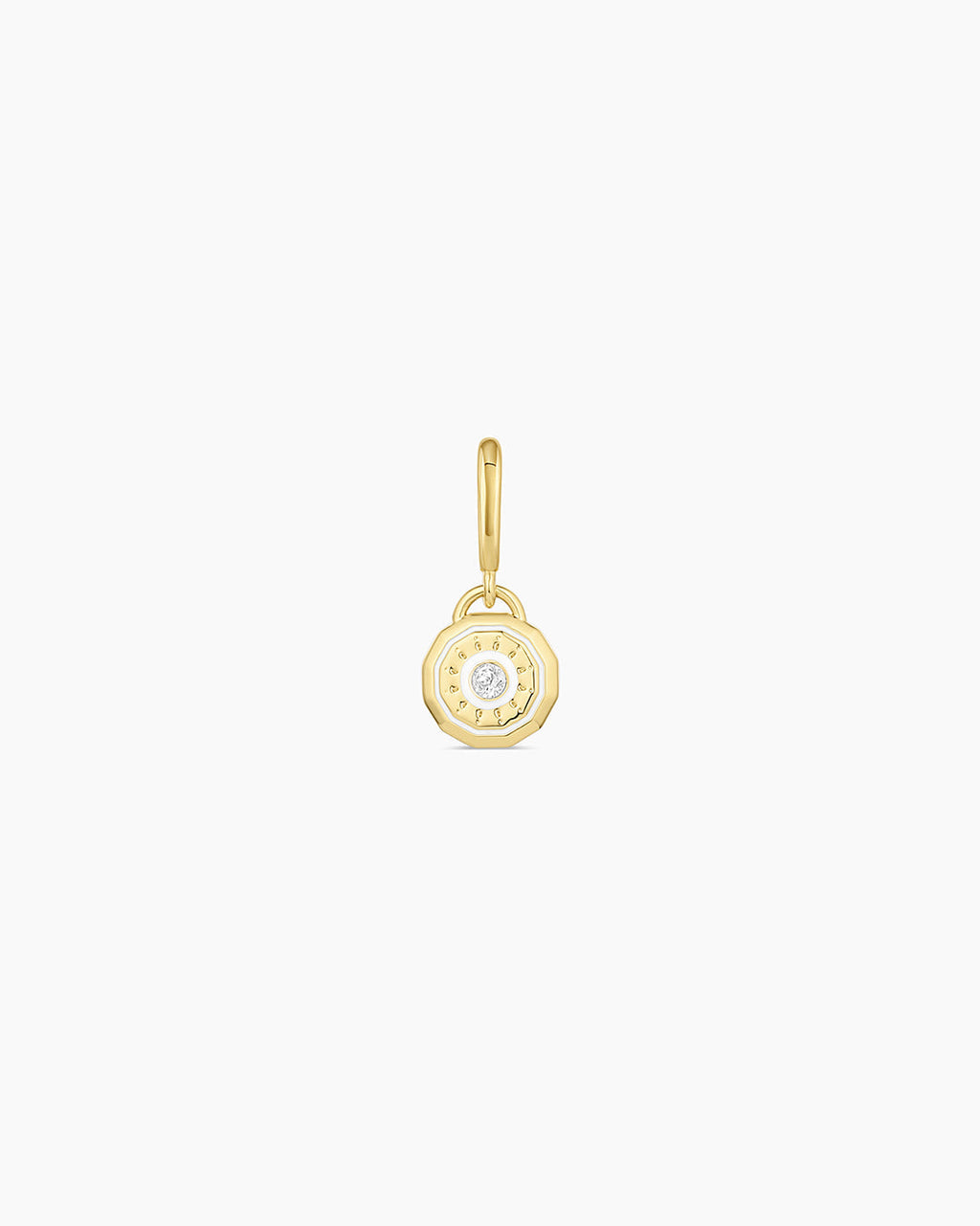 Birthstone Parker Charm || option::18K Gold Plated, White Sapphire - April